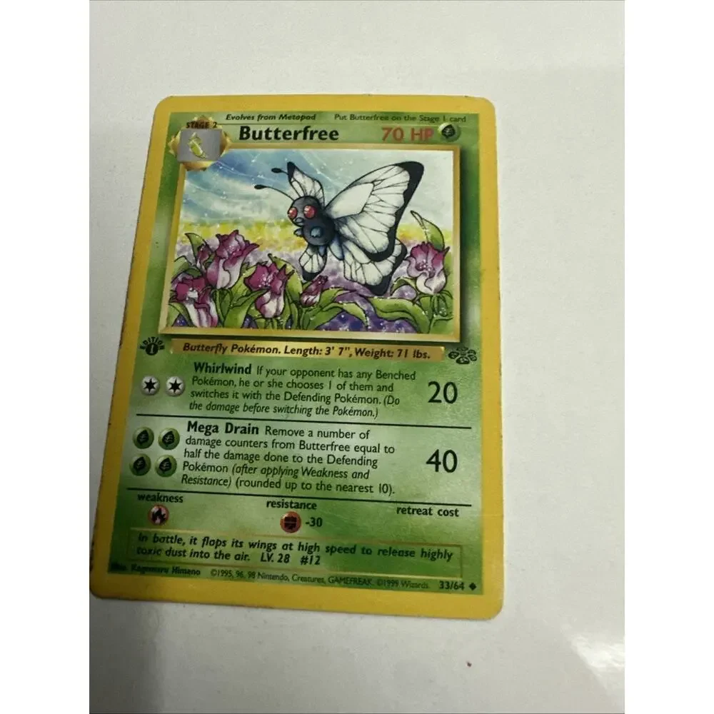 Butterfree Jungle 1st Edition Uncommon Pokemon Card WOTC Kagemaru Himeno MP